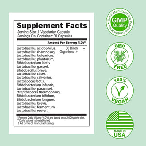 ASULABS® Formula Probiotica Avanzada Con 18 Cepas Probioticas Clinicamente Seleccionadas Para Ayudar a Eliminar Los Malestares Digestivos. Para Hombres Y Mujeres. Capsulas Vegetarianas.