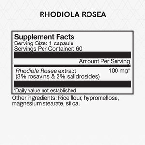 Momentous Rhodiola Rosea Supplement - Adaptogen Supplement for Cognition, Fatigue, & Stress Support - Rhodiola Rosea Root Extract - NSF Certified for Sport - GMO- & Gluten-Free - Vegan - 60 Servings