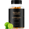 Black Girl Vitamins - Collagen Gummies for Hair, Skin, and Nail Support, with Vitamin C, Vitamin E, and Biotin, Gluten-Free, (Lime), 60Ct