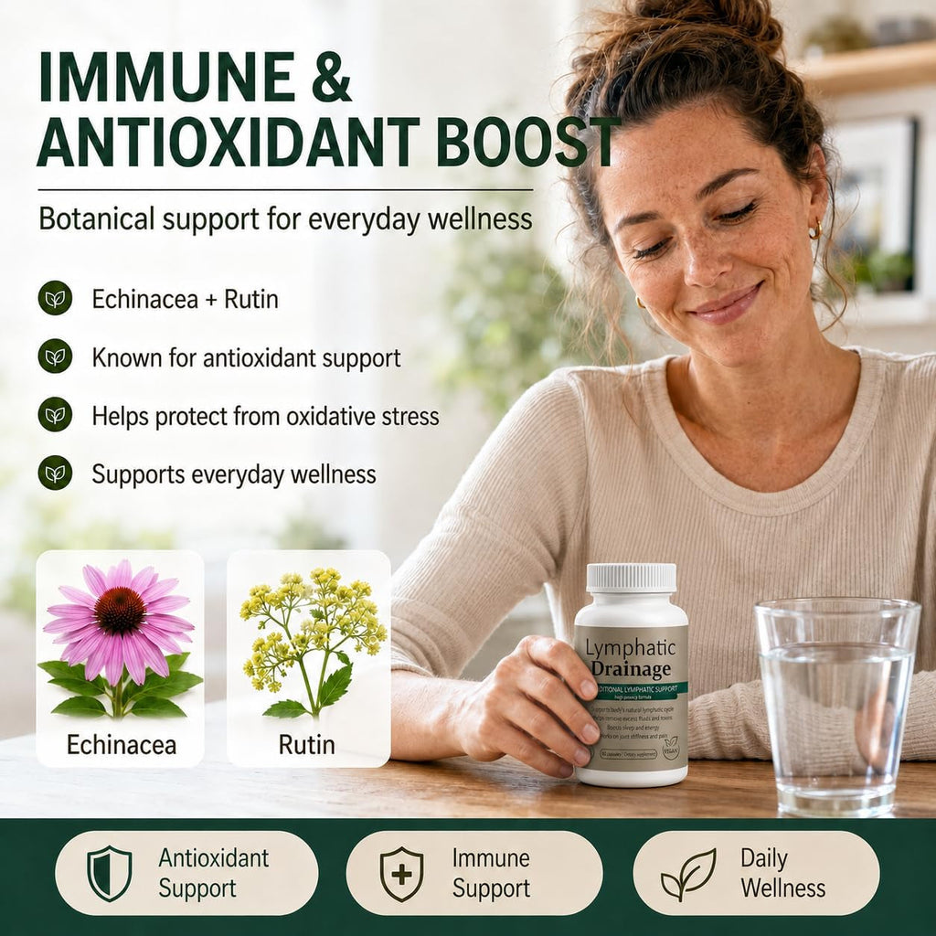 Lymphatic Drainage Capsules - New Maximum Potency Formula with Dandelion Extract, Cleavers Extract, Natural Ingredients, Vegan & Non-Gmo, 60 Capsules (1)