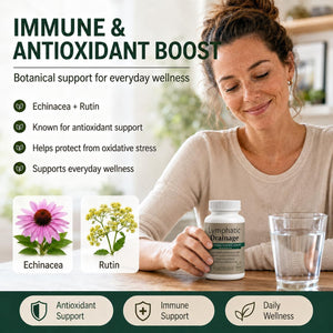 Lymphatic Drainage Capsules - New Maximum Potency Formula with Dandelion Extract, Cleavers Extract, Natural Ingredients, Vegan & Non-Gmo, 60 Capsules (1)