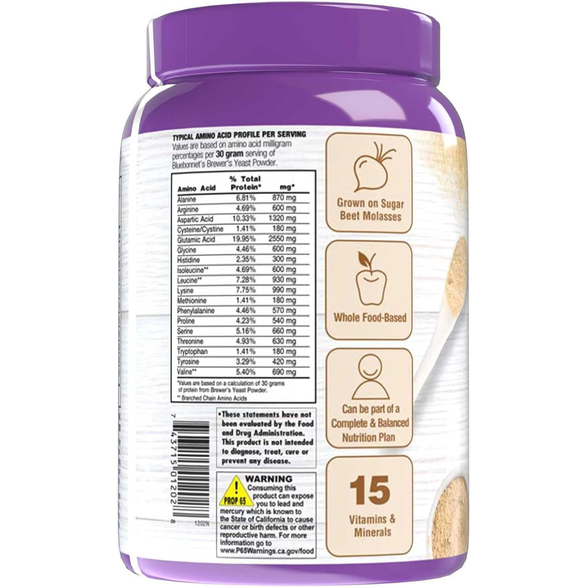 Bluebonnet Nutrition Super Earth Brewers Yeast Powder, Super Food, Whole Food, Source for Vitamins, Great Tasting, Vegan, Vegetarian, Non GMO, Gluten Free, Soy Free, Milk Free, Kosher, 2 Lb