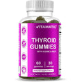 Vitamatic Vegan Thyroid Support Gummies with Iodine & Kelp – 60 Count Improve Your Energy & Increase Metabolism – Plant-Based
