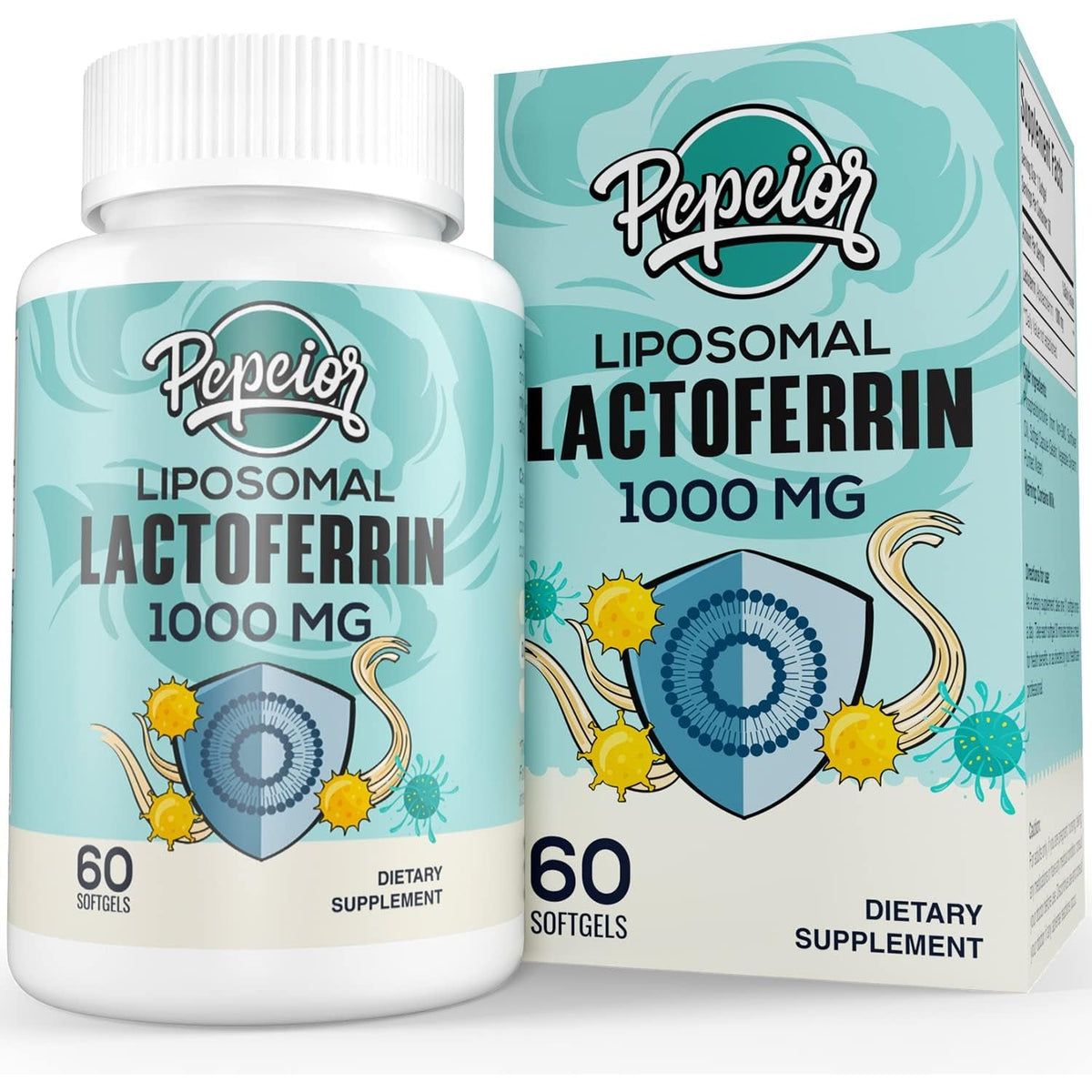 Liposomal Bovine Lactoferrin 1000 Mg - Higher Absorption - for Iron Absorption & Immune Function Lactoferrin Supplements for Adults, 60 Softgels