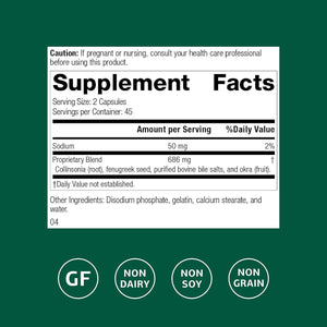 Standard Process Fen-Cho - Digestive & Gut Health Supplement - Gluten-Free, Non-Dairy & Non-Soy - 90 Capsules (45 Servings)