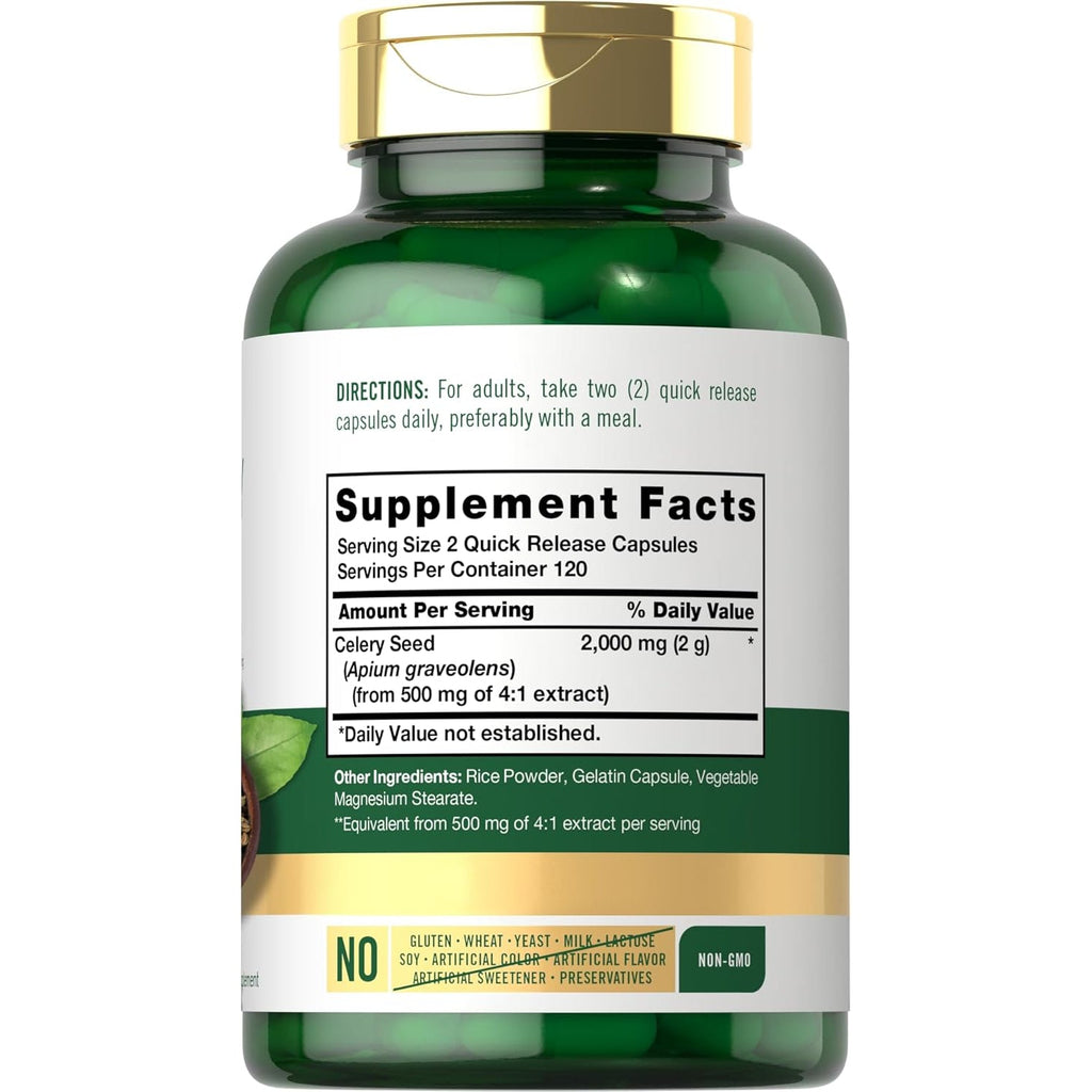 Carlyle Celery Seed Extract Capsules | 240 Count | Traditional Herb Supplement | Non-Gmo and Gluten Free Formula