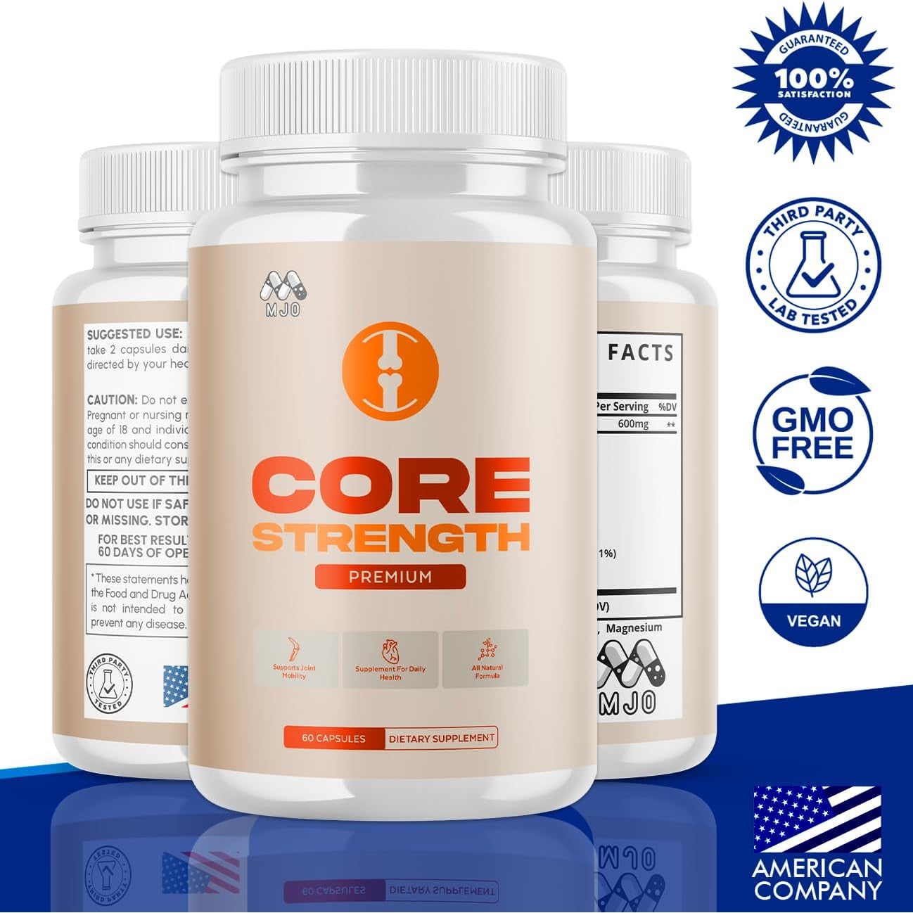 Core Strength Supplement for Joint Support, Official Core Strength Joint Pills with All Natural Ingredients, Advanced Overall Health and Wellness Support with Max Strength Multivitamins (60 Capsules)