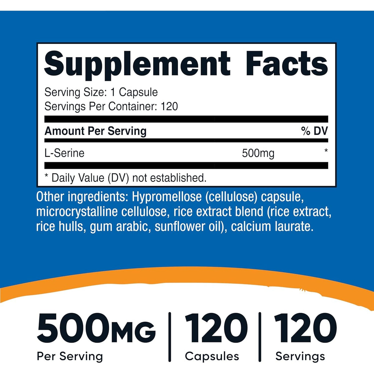 Nutricost L-Serine 500Mg, 120 Capsules, 120 Servings - Vegetarian Capsules, Non-Gmo, Gluten Free