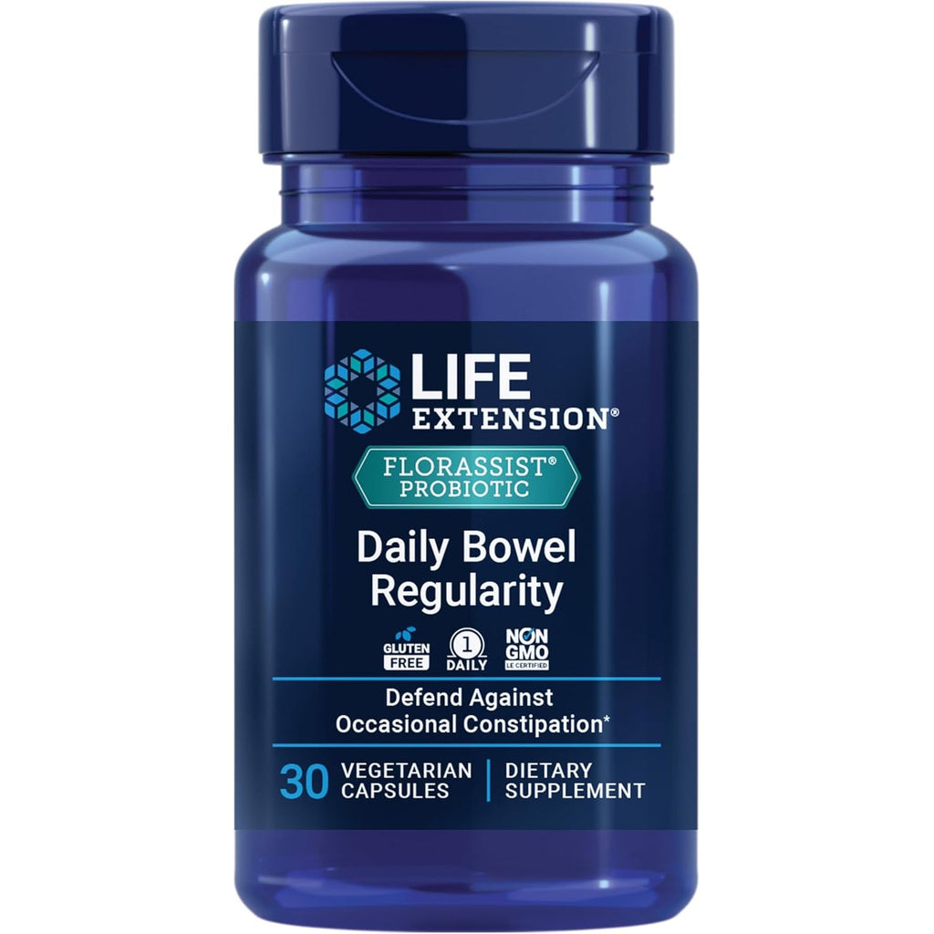 Life Extension FLORASSIST Daily Bowel Regularity – Bifidobacterium Lactis HN019 – Clinically Studied Probiotic for Occasional Constipation – Gluten-Free, Non-Gmo – 30 Vegetarian Capsules