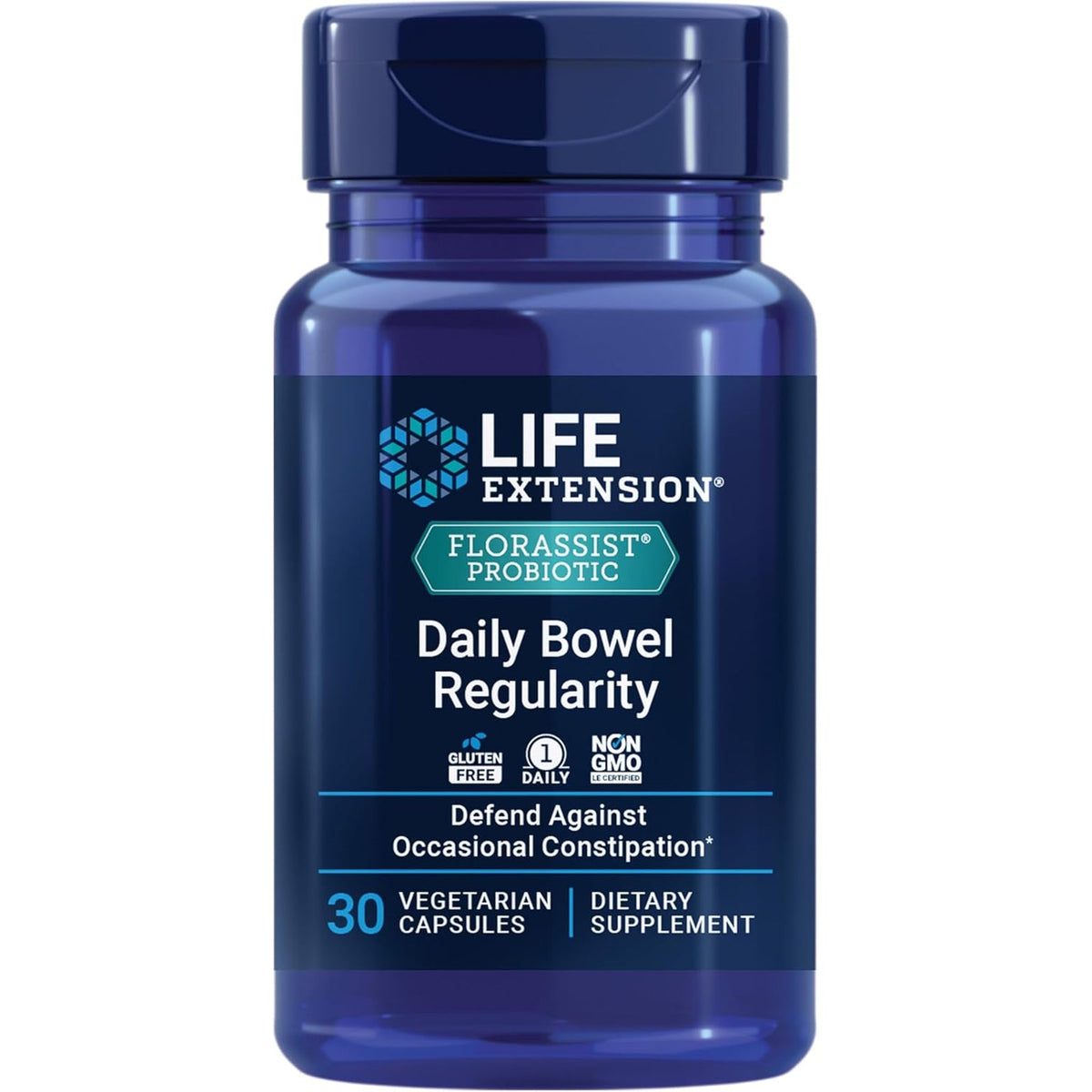 Life Extension FLORASSIST Daily Bowel Regularity – Bifidobacterium Lactis HN019 – Clinically Studied Probiotic for Occasional Constipation – Gluten-Free, Non-Gmo – 30 Vegetarian Capsules