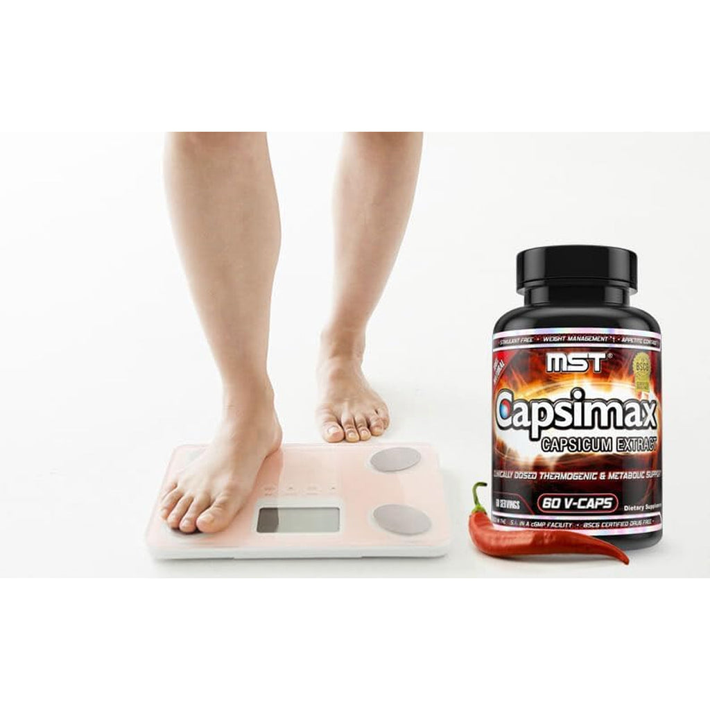 MST Capsimax Supplement 100Mg V Capsules, 60 Servings Clinically Dosed Weight Management, Thermogenic, Appetite Control, Calorie Burning, Metabolic Health, Stimulant Free. BSCG Certified
