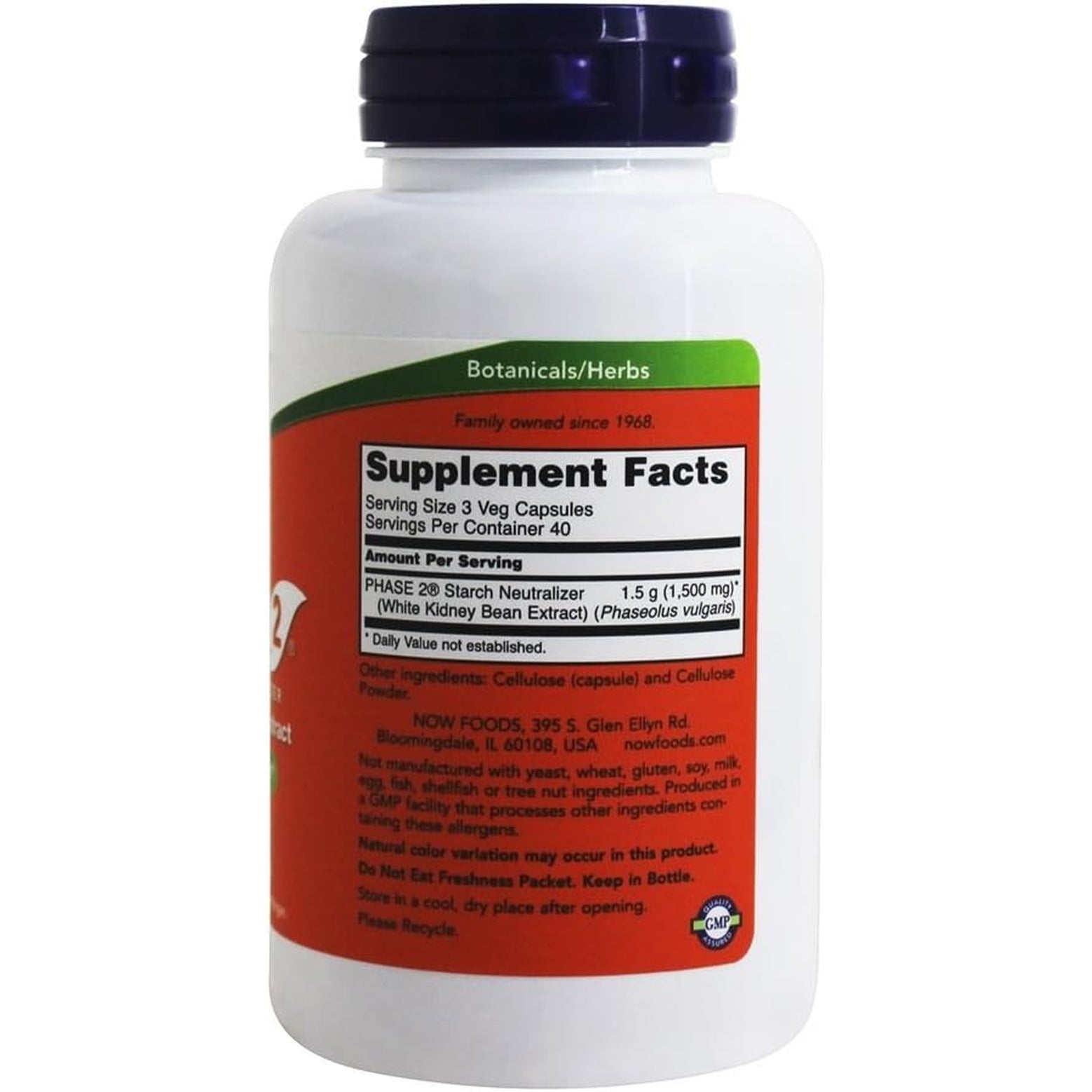 NOW Foods, Phase 2 Starch Neutralizer, 500 Mg, 120 Veg Capsules