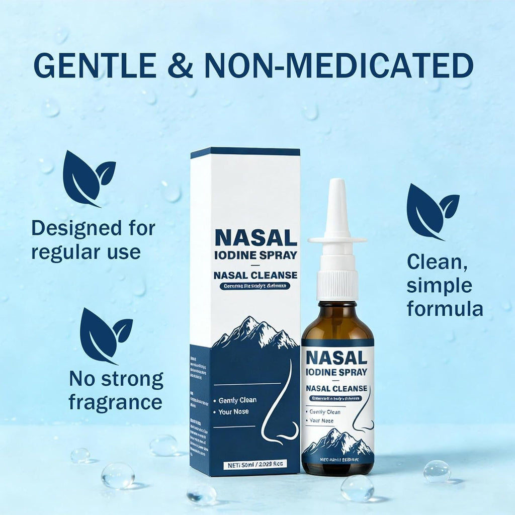 Nutramd Iodine Nasal Spray, Daily Nasal Cleanse & Care Mist with Iodine & Fulvic Acid, Fine Mist Non-Medicated Nasal Spray for Dry Air, Travel & Daily Use(1Pc)