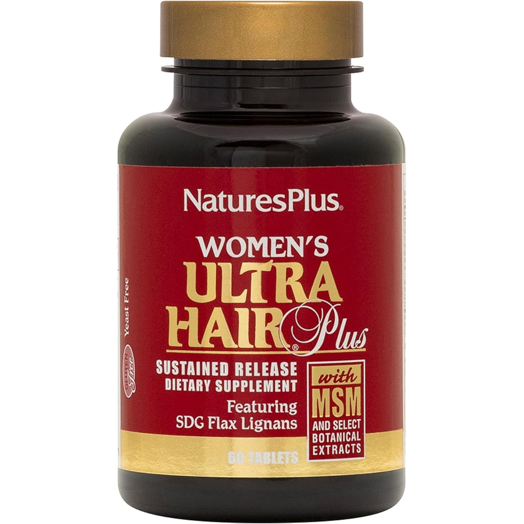 Naturesplus Women’S Ultra Hair plus - 60 Sustained Release Tablets - Nutritional Support for Healthy Hair Structure - Gluten Free - 30 Servings