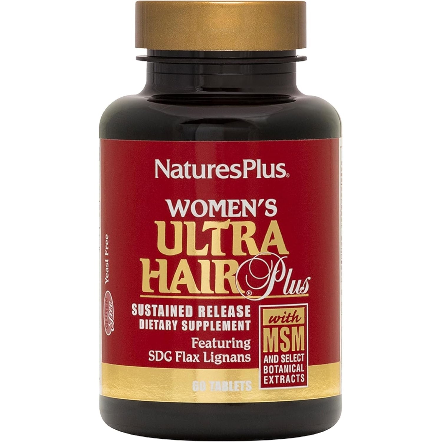 Naturesplus Women’S Ultra Hair plus - 60 Sustained Release Tablets - Nutritional Support for Healthy Hair Structure - Gluten Free - 30 Servings