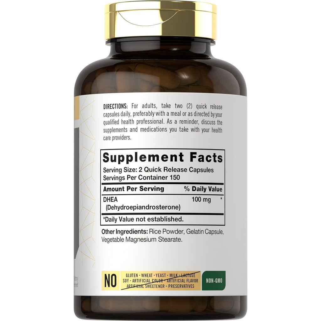Carlyle DHEA 100Mg Supplement | 300 Capsules | for Women and Men | Non-Gmo & Gluten Free
