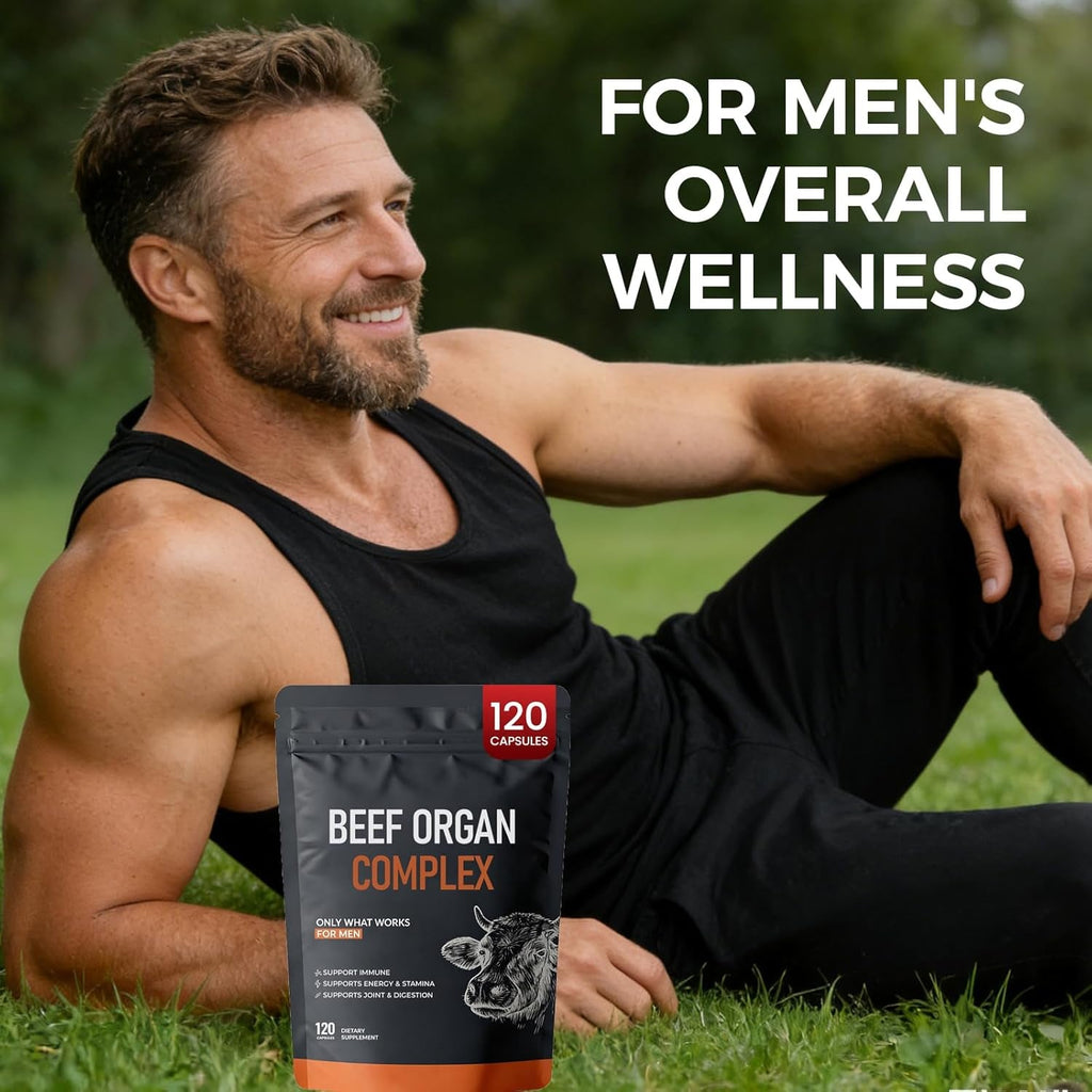 Beef Organ Complex Supplement, 120 Capsules Grass Fed Beef Liver Capsules, Immune Support, Gluten Free, Non-Gmo (1)