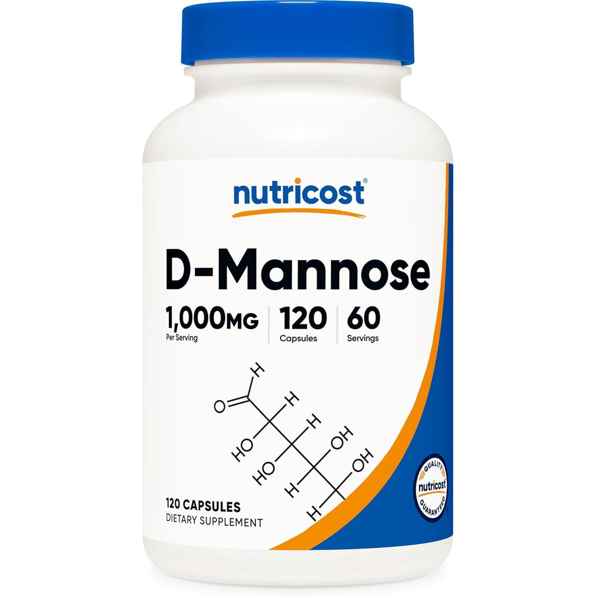 Nutricost D-Mannose 1000Mg per Serving, 120 Capsules - 500Mg per Capsule, Urinary Tract Health, Non-Gmo and Gluten Free