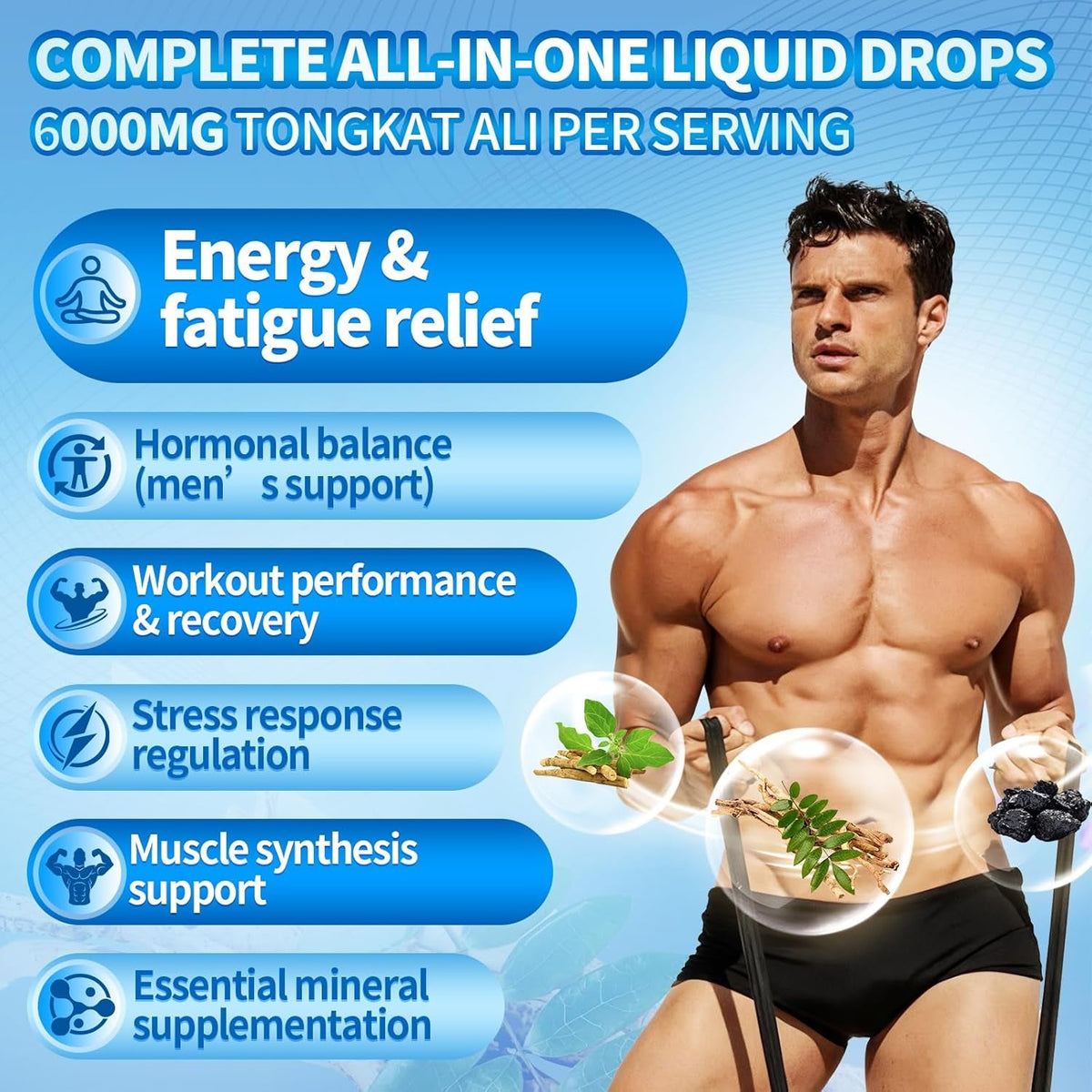 Vivonu Tongkat Ali Liquid Drops with Shilajit* for Men, Turkesterone, Fadogia Agrestics, Magnesium Zinc & Boron, Berry Flavor Herbal Supplements* for Energy*, Immune* Health