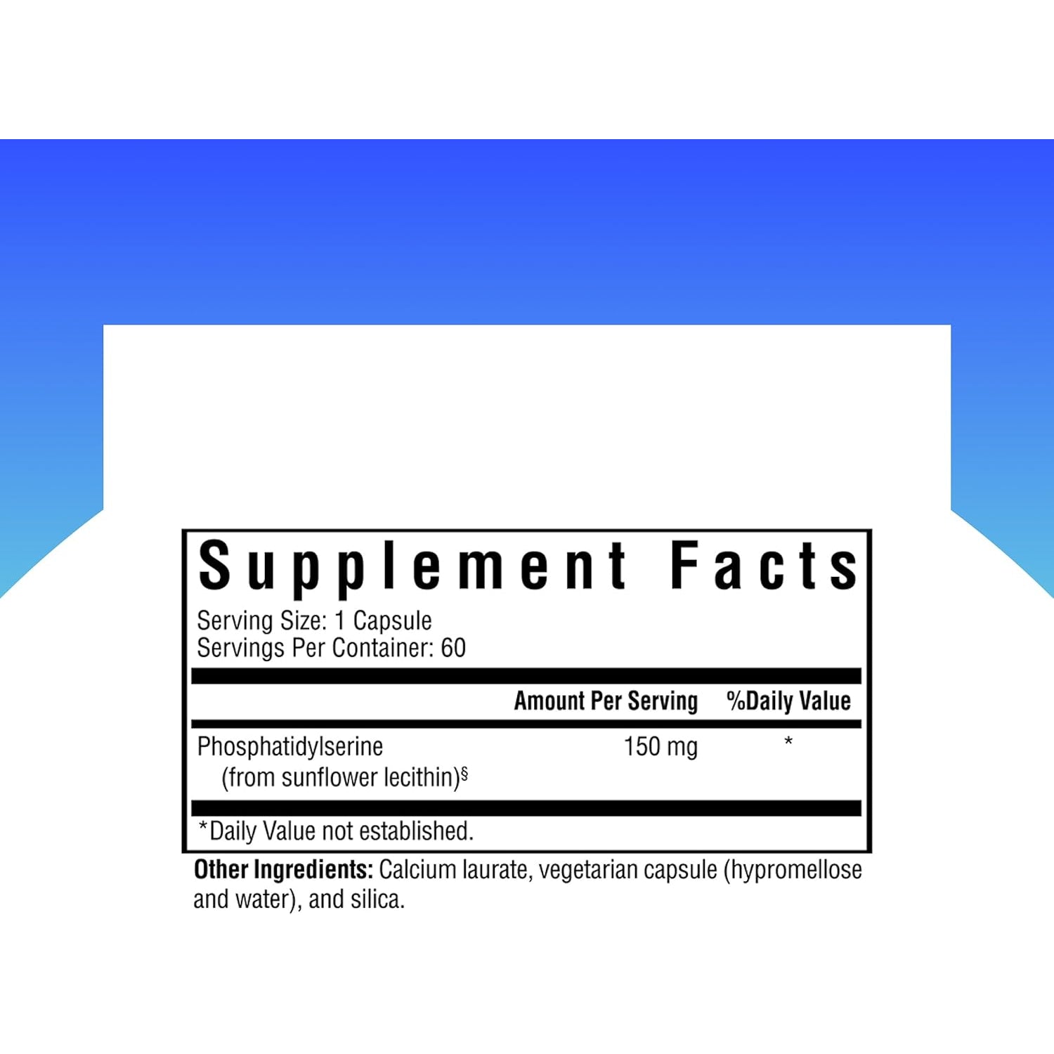 Seeking Health Phosphatidyl Serine - Brain Support Supplement with Sunflower Oil & Phospholipids - Vegetarian & Gluten-Free Capsules - 150 Mg, 60 Capsules