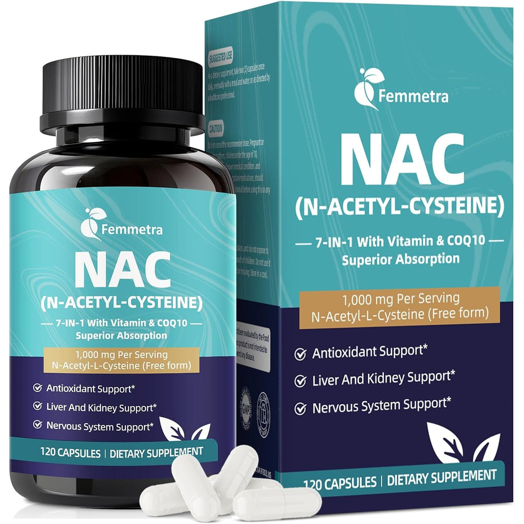 NAC Supplement N-Acetyl Cysteine| NAC 1,000Mg per Serving Capsules for Liver & Kidney Detox, Immune Support & Antioxidants - with Freeform N-Acetyl-L-Cysteine, Vegan, Non-Gmo, 120 Capsules
