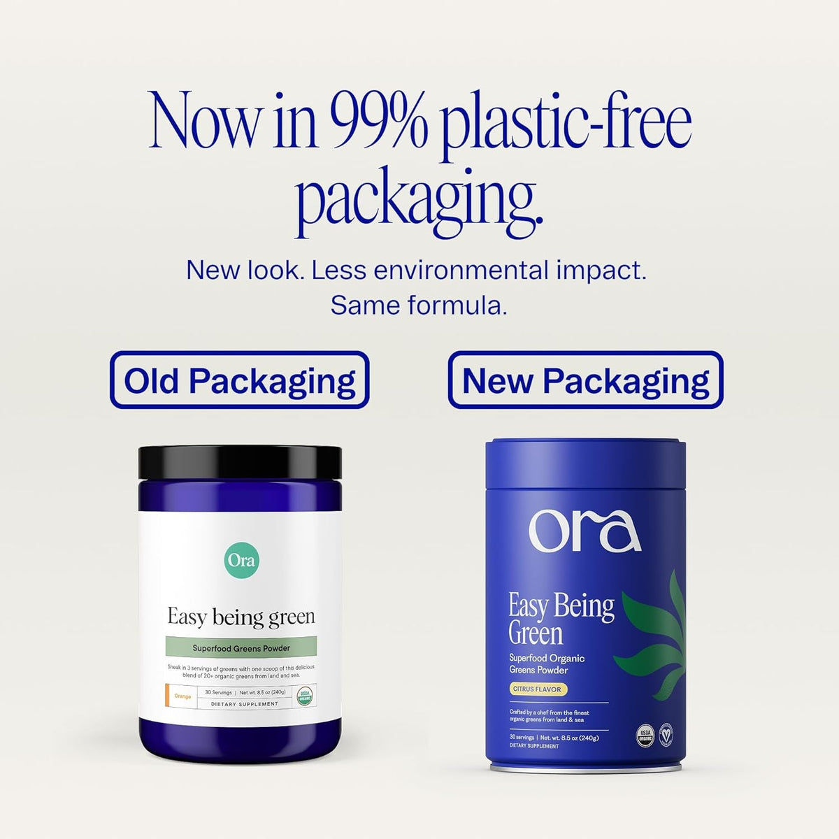 Ora Organic Greens Powder - Vegan, Gluten-Free, Organic Super Greens Drink for Energy and Detox | Antioxidants & Adaptogenic Herbs | 20+ Superfood Greens Blend - Citrus Flavor, 30 Servings