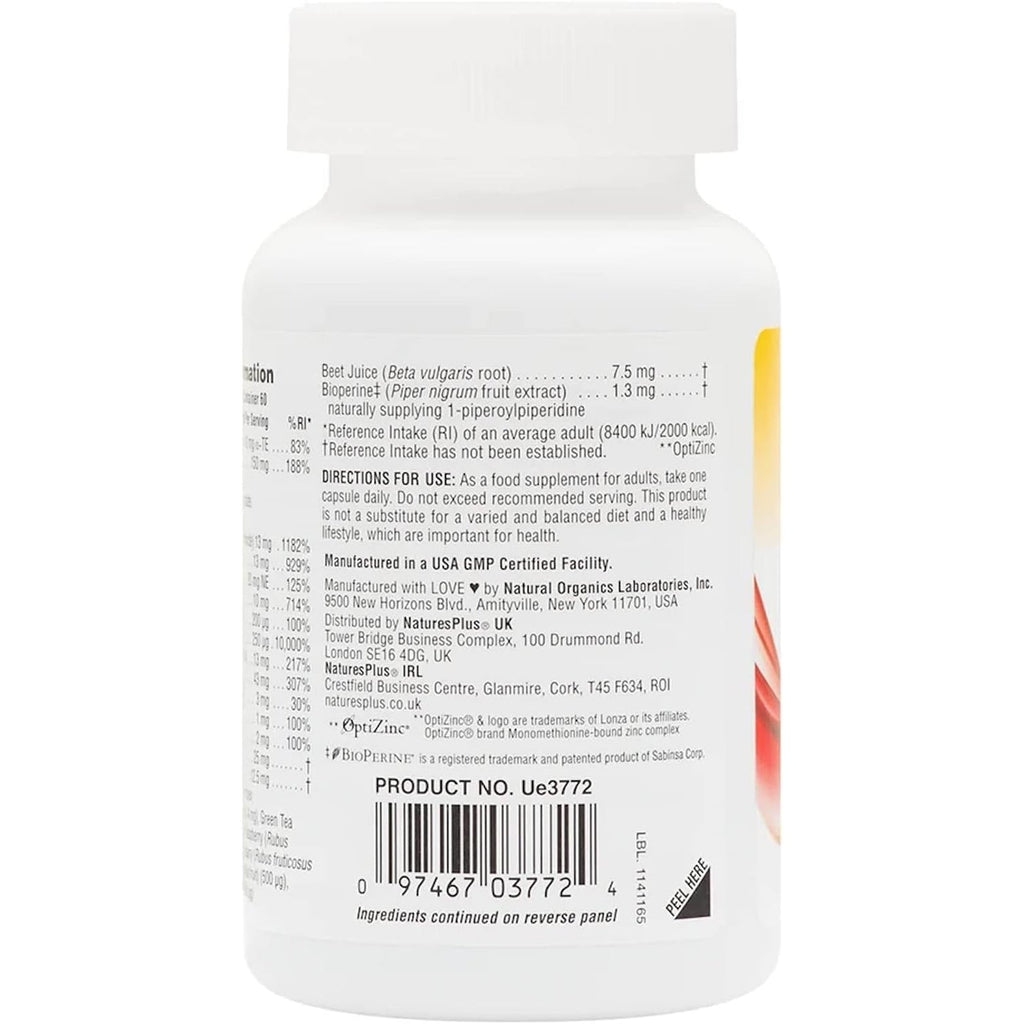 Naturesplus Hema-Plex Iron - 60 Fast-Acting Capsules - 85 Mg Chelated Iron - Total Blood Health - with Vitamin C & Bioflavonoids - Vegan, Gluten Free - 30 Servings