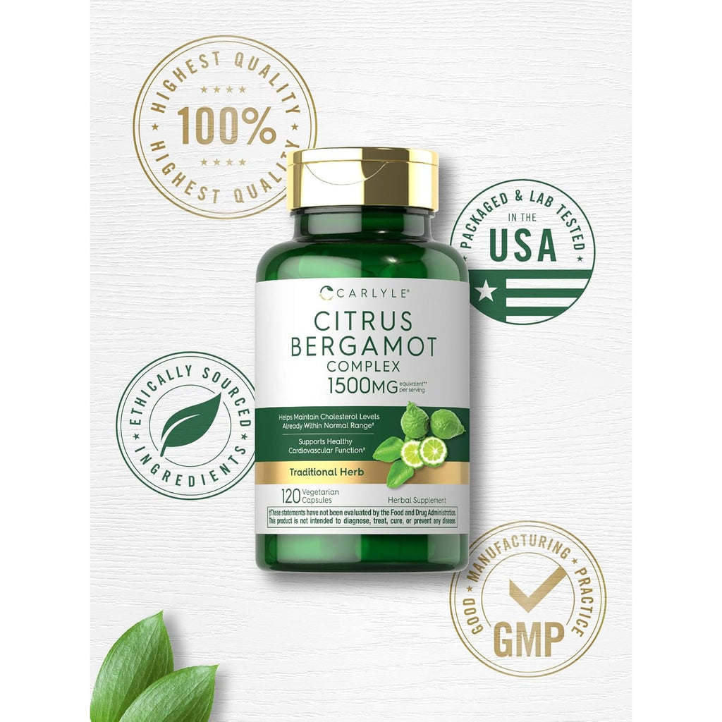 Carlyle Citrus Bergamot Supplement | Extract Complex | 120 Capsules | Non-Gmo, Gluten Free
