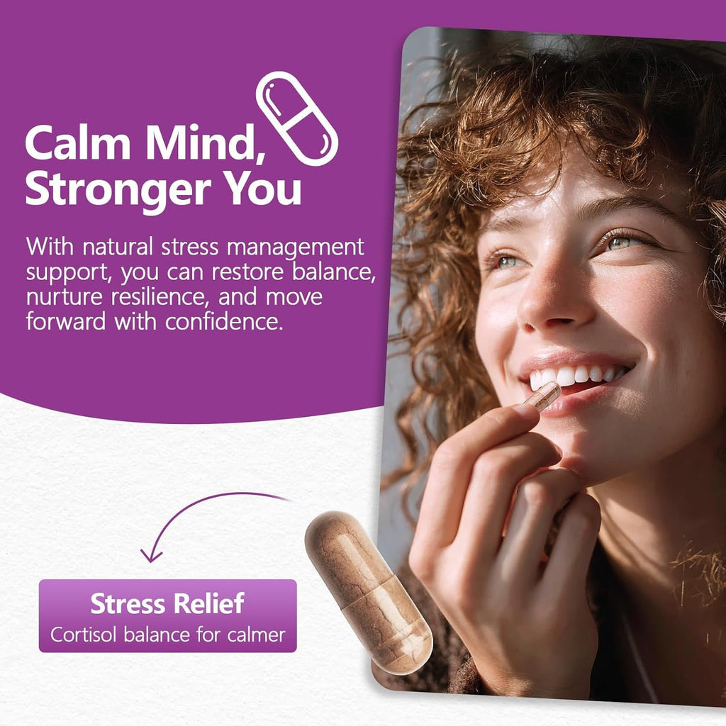 Saffron Supplements with Ashwagandha & L-Theanine - 368.5MG - Mood Balance, Stress Relief & Mental Clarity – Cortisol Support for Women & Men, Made in USA, 90 Vegan Capsules