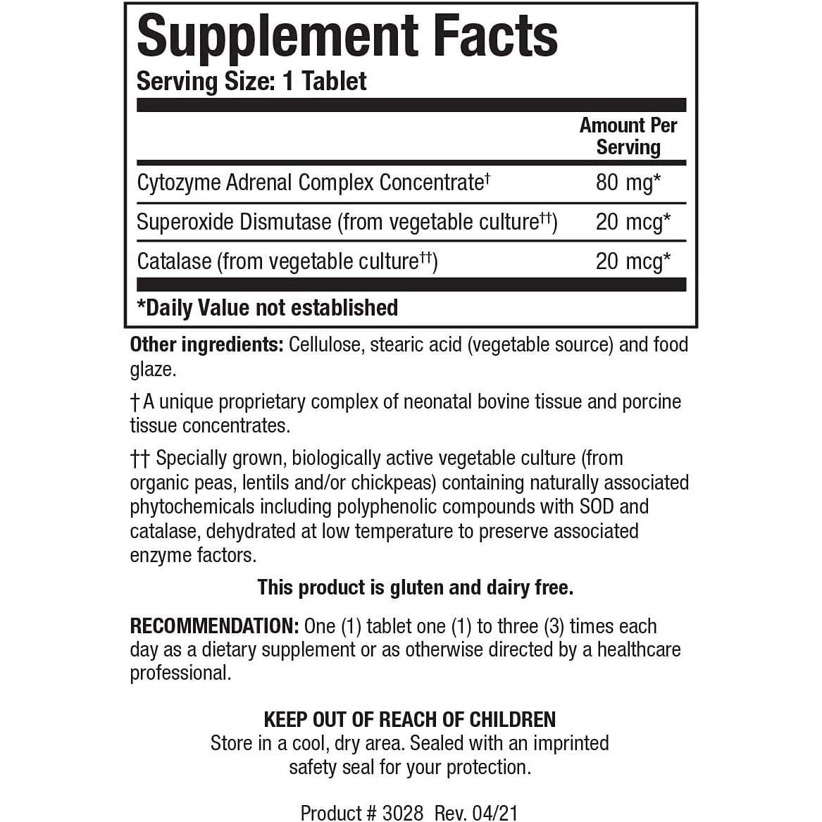 Biotics Research Cytozyme-Ad™ Adrenal Support Supplement for Women & Men– Supports Healthy Adrenal Function, Normal Energy Levels & Overall Wellbeing & Promotes Calm – 180 Tablets