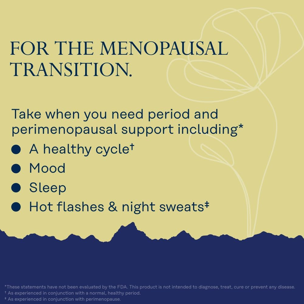 SOLARAY Perimenopause Her Life Stages - Perimenopause Supplements Women - Hot Flashes, Menopause Support - Saffron and Chasteberry - Made without Hormones - 60-Day Guarantee - 30 Servings, 60 Vegcaps