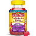 Nature Made Triple-Action Biotics, Gut and Immune Health Support, Digestive Probiotics for Women and Men, Prebiotic Fiber Gummies, 48 Gummies, 24 Day Supply