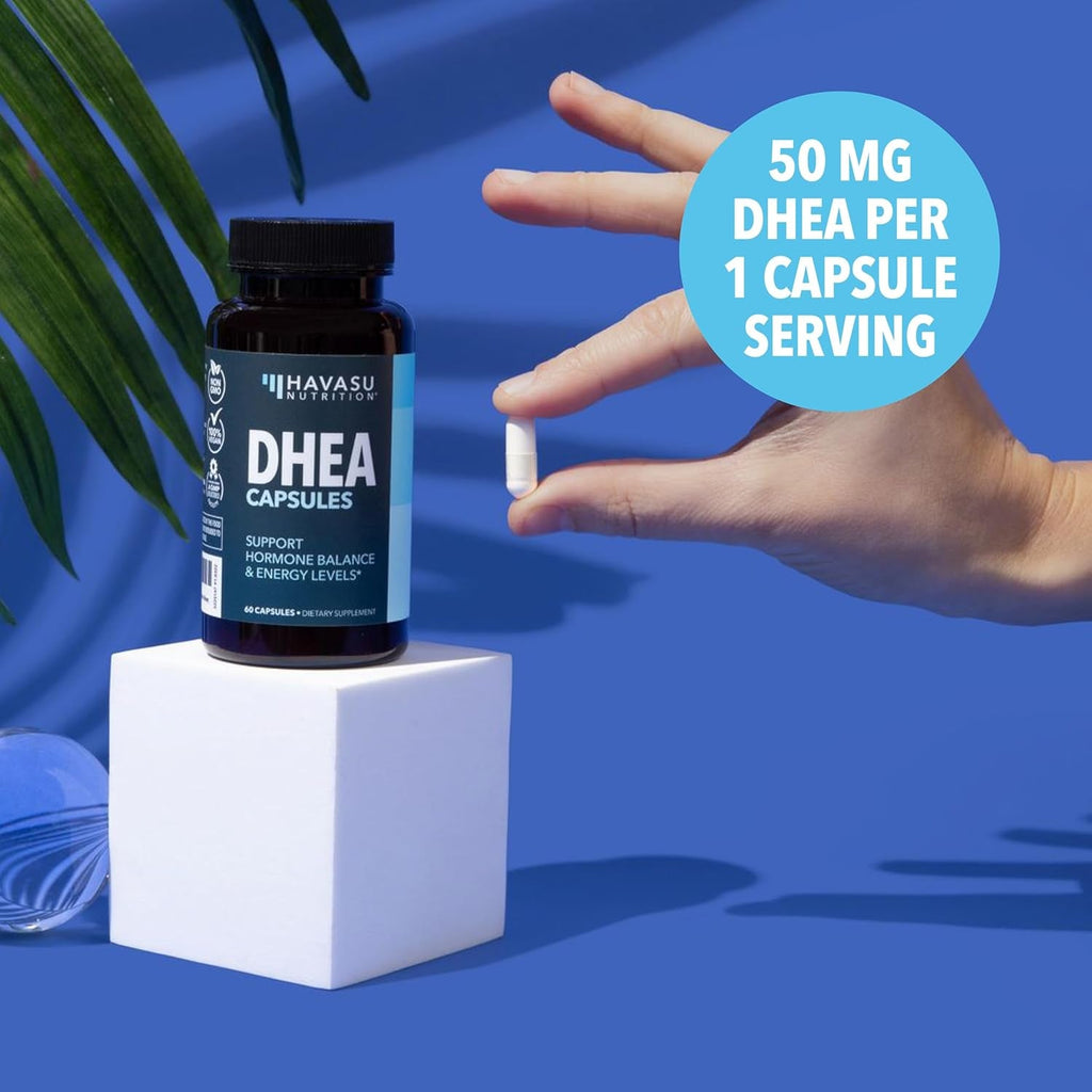 DHEA 50Mg per Serving Supplement for Hormone Balance - Supports Energy for Men and Women - Dehydroepiandrosterone Capsules for Mood, Aging & Vitality - Non-Gmo, Vegan - 60 Capsules, 2-Month Supply