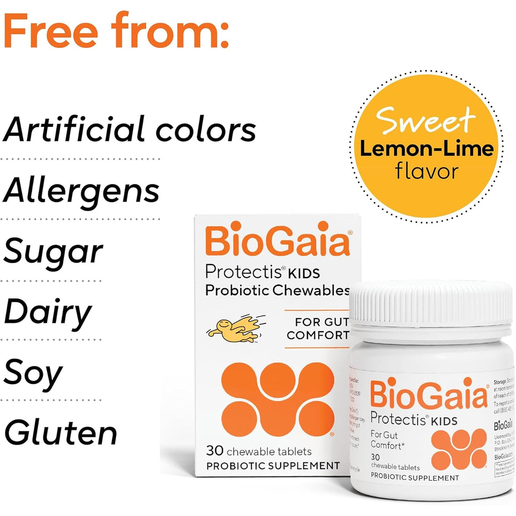 Biogaia Protectis Kids | Probiotic for Ages 3+ | Eases Occasional Digestive Issues & Promotes Regularity | Allergen, Dairy, Soy & Gluten Free | Backed by 30 Years of Research | 30 Day Supply