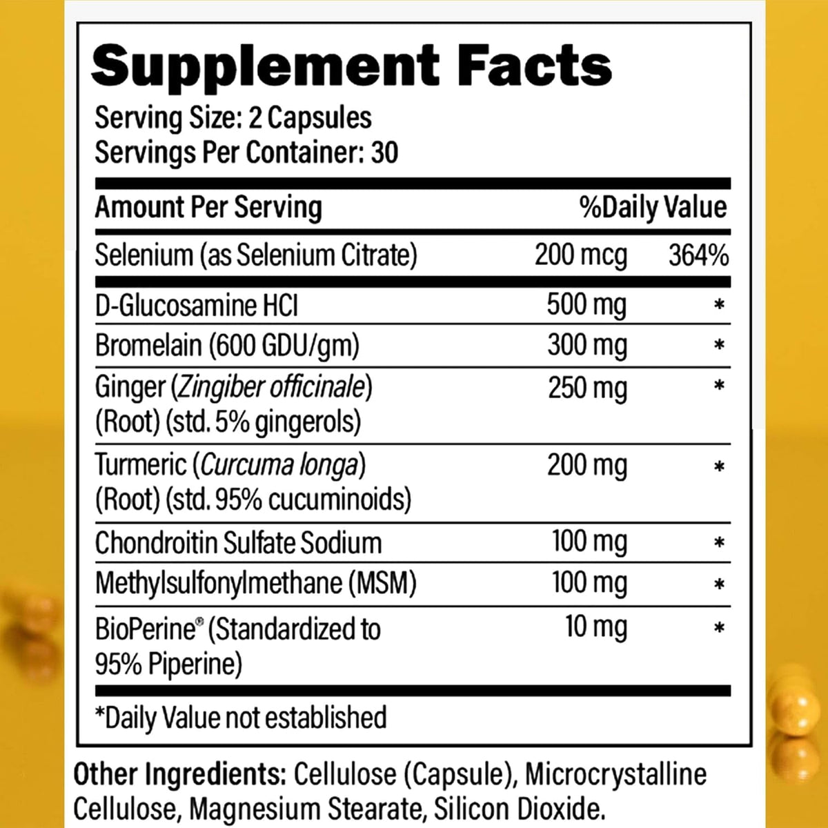 Total Joint Support Supplement - Joint Supplements for Men | Glucosamine, Chondroitin, Selenium & Bromelain | 60 Capsules, Joint Supplement Made in USA