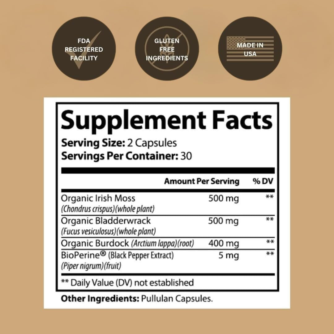 Black Girl Vitamins Organic Sea Moss Capsules – 92 Minerals Superfood Supplement | Vegan Sea Moss Pills for Thyroid, Digestive & Immune Support | Black-Owned, Non-Gmo