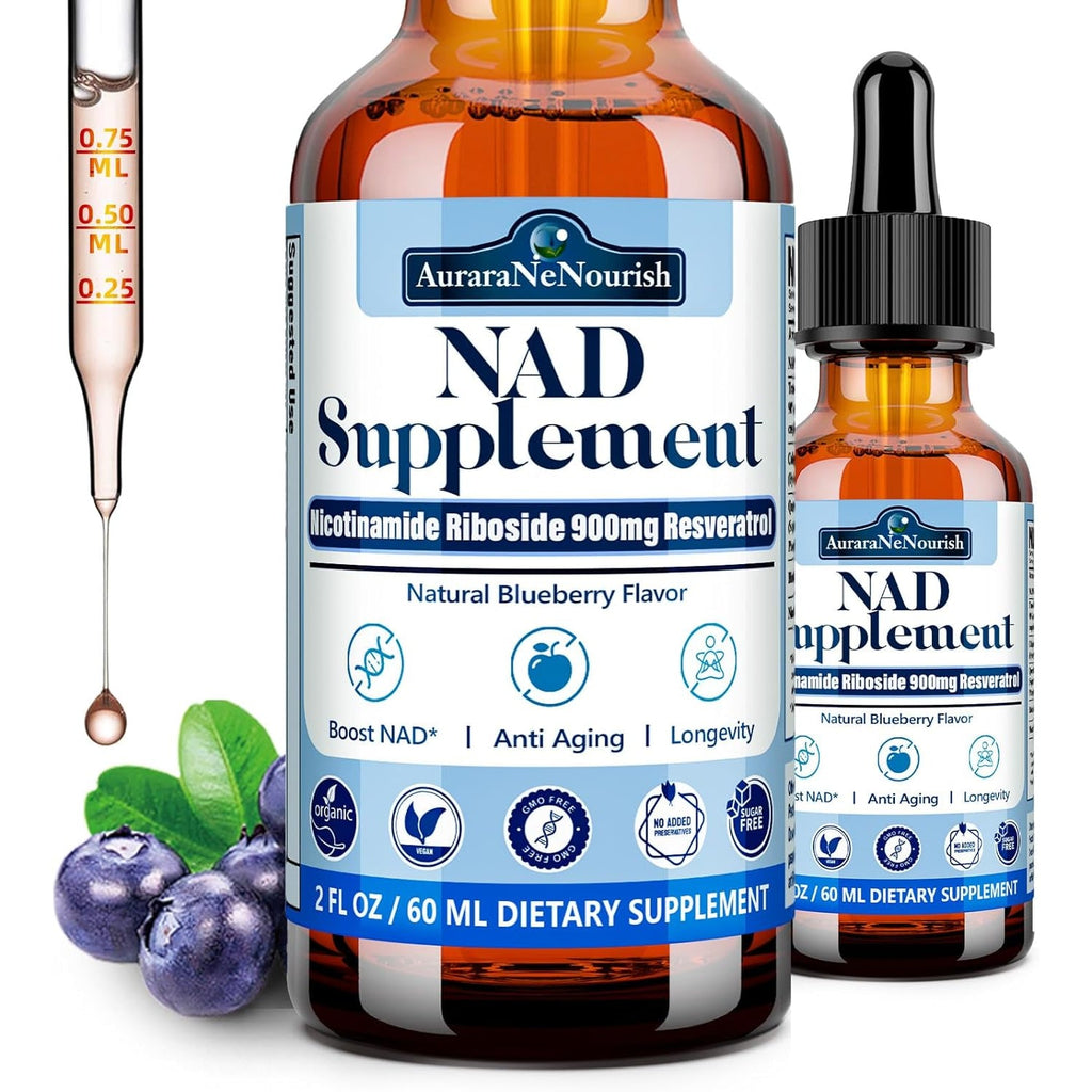 NAD Supplements for Women & Men, Liposomal NAD Nicotinamide Riboside Resveratrol 900Mg W. Resveratrol, Quercetin, Collagen, Niacin, Biotin Support Anti-Aging, Longevity, Energy, Focus