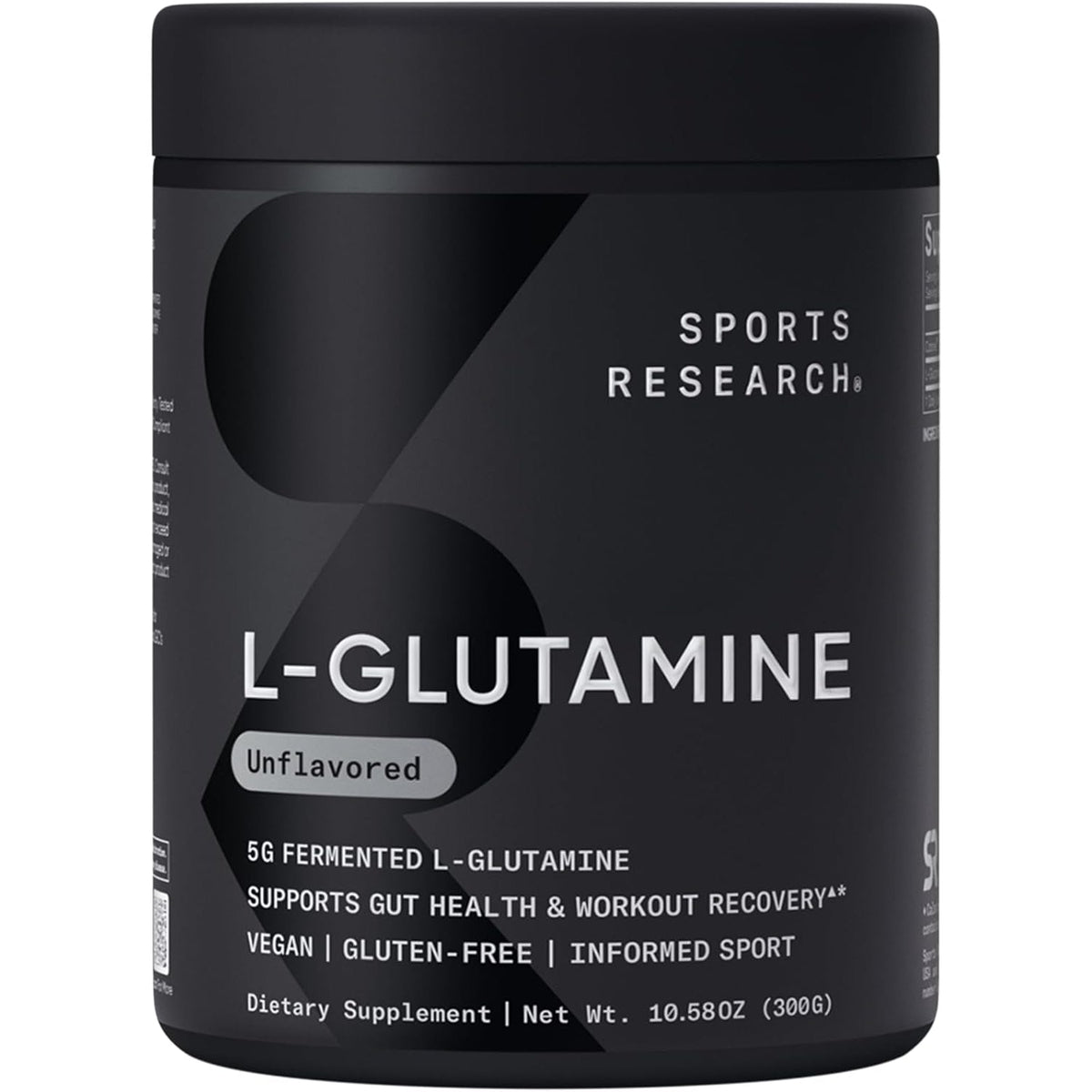 Sports Research L-Glutamine - Workout Recovery, Immune Health & Gut Health Support - 5 G per Serving - 10.58 Oz