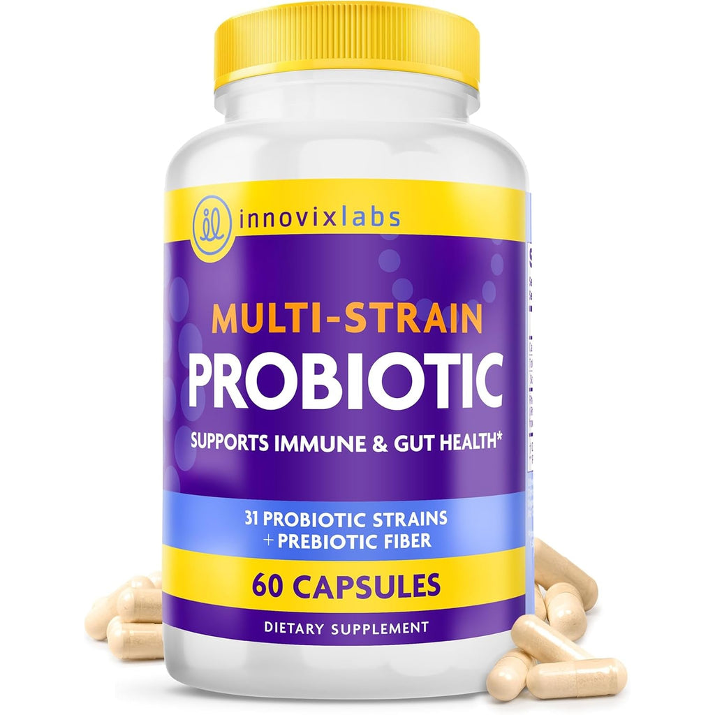 Innovixlabs Multi Strain Probiotics for Women & Men - Probiotic Supplement - 50 Billion CFU - Gut Health, Immune Support, Digestion, Lactobacillus Acidophilus, Prebiotics and Probiotics, 60 Capsules