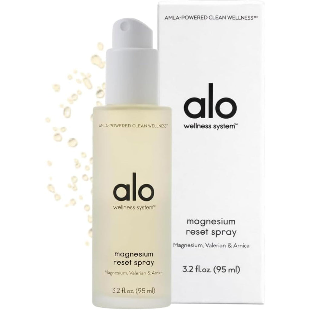 ALO Magnesium Oil Spray | Sleep & Relaxation + Muscle Recovery | Fast-Absorbing Magnesium with Valerian Root, Arnica & Essential Oils | Non-Sticky Body & Pillow Mist | 3.2 Oz