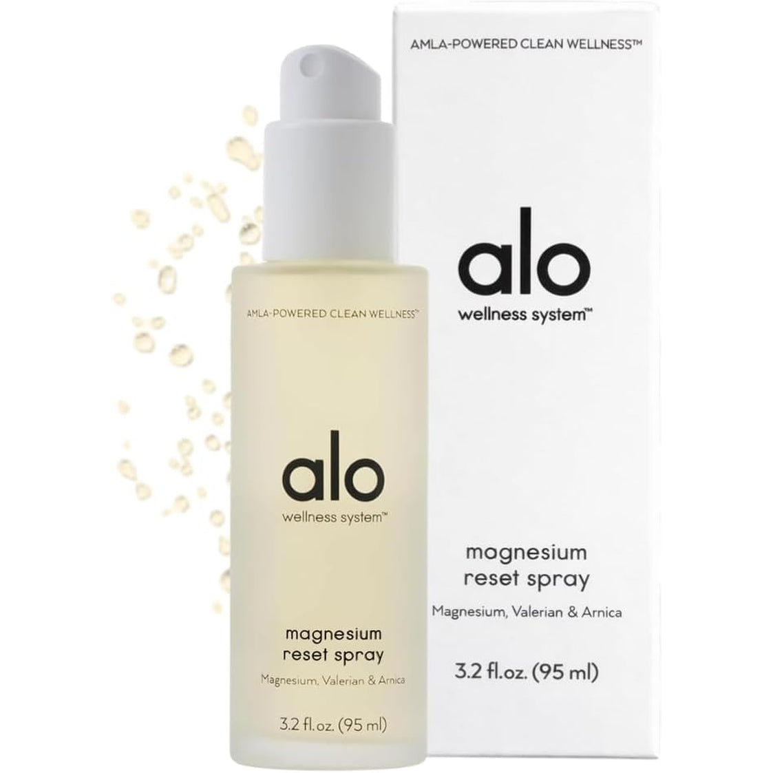 ALO Magnesium Oil Spray | Sleep & Relaxation + Muscle Recovery | Fast-Absorbing Magnesium with Valerian Root, Arnica & Essential Oils | Non-Sticky Body & Pillow Mist | 3.2 Oz