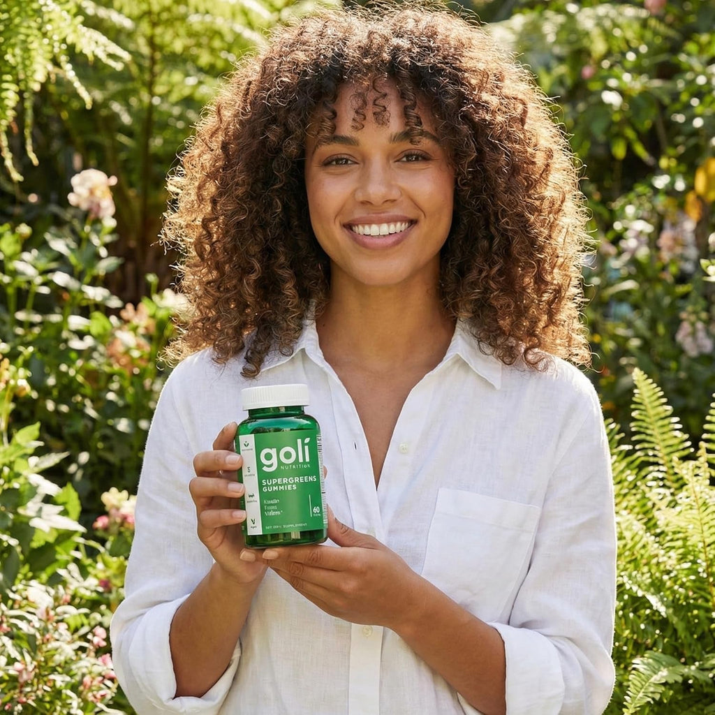 Goli Supergreens Gummies with Probiotics - Artichoke Leaf Extract, Spirulina, Kale, Vitamins A, B6, B12 - Vegan, Gluten-Free, Non-Gmo
