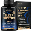 Sleeping Pills for Adults 550Mg - Melatonin 3Mg | Valerian Root for Sleep | L-Theanine | Magnesium - Natural Sleep Aid Supplement - Non-Habit Forming Rest Support - Lab Tested - 1/Day, 2 Month Supply