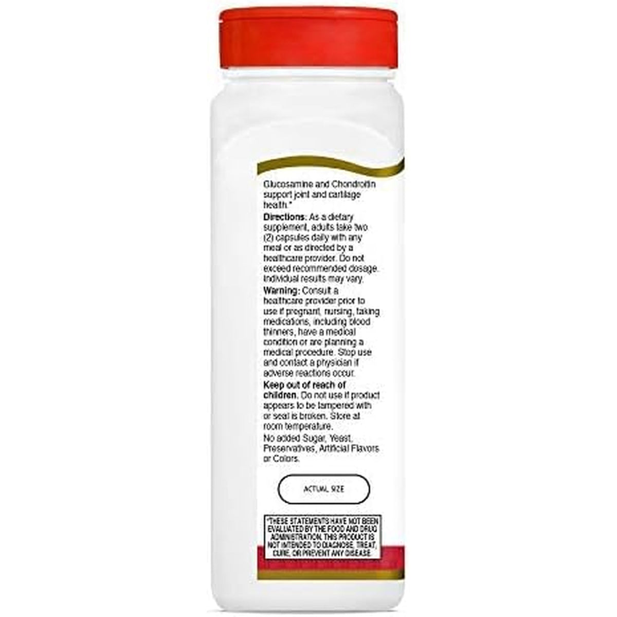 21St Century Glucosamine 250 Mg and Chondroitin 200 Mg Capsules, 120 Count