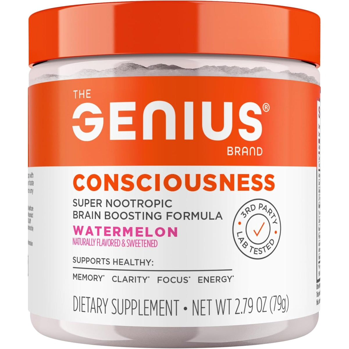 Genius Consciousness - Premium Nootropic Powder for Focus, Memory & Mental Clarity - Alphasize, Neurofactor, Lion’S Mane & Dynamine - Natural Brain Booster for Studying, Work & Creativity – Watermelon