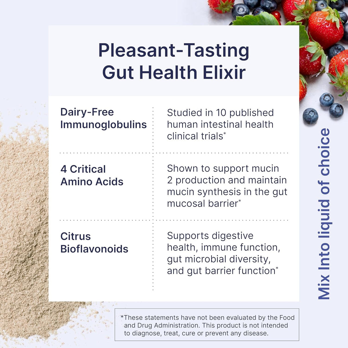 Microbiome Labs Megamucosa Gut Health Powder - Digestive Supplement with Complete Mucosal Support for Healthy Gut & Immune Function - Dairy-Free Immunoglobulins & Amino Acids - Berry Acai (5.5 Oz)