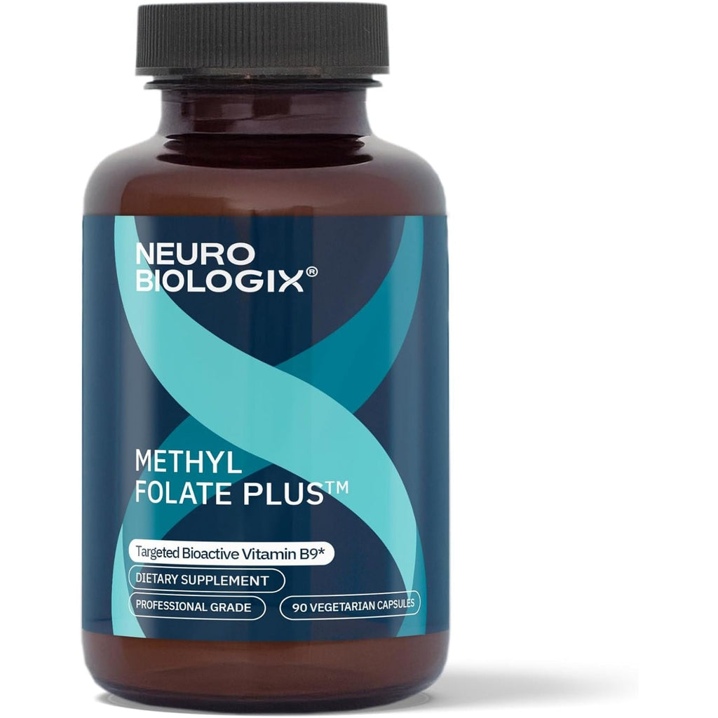 Neurobiologix Methyl Folate Plus, Advanced Blend of L-5 Methylfolate, Folinic Acid & B Vitamins, Supports Healthy Methylation, Brain & Heart Function for Men & Women, Gluten Free, 90 Capsules