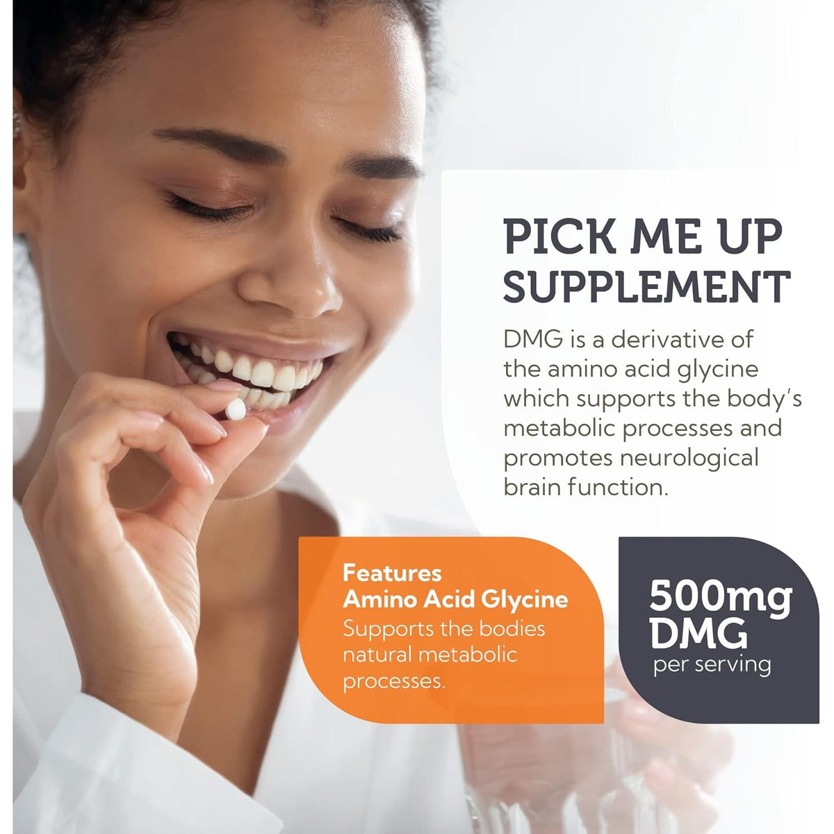 Zahler DMG 500Mg - DMG Dimethylglycine Supplement for Endurance & Immune System Support - DMG Supplements with Amino Acid Glycine - Nootropic Brain Supplement - Kosher 1 a Day Tablets 90 Count
