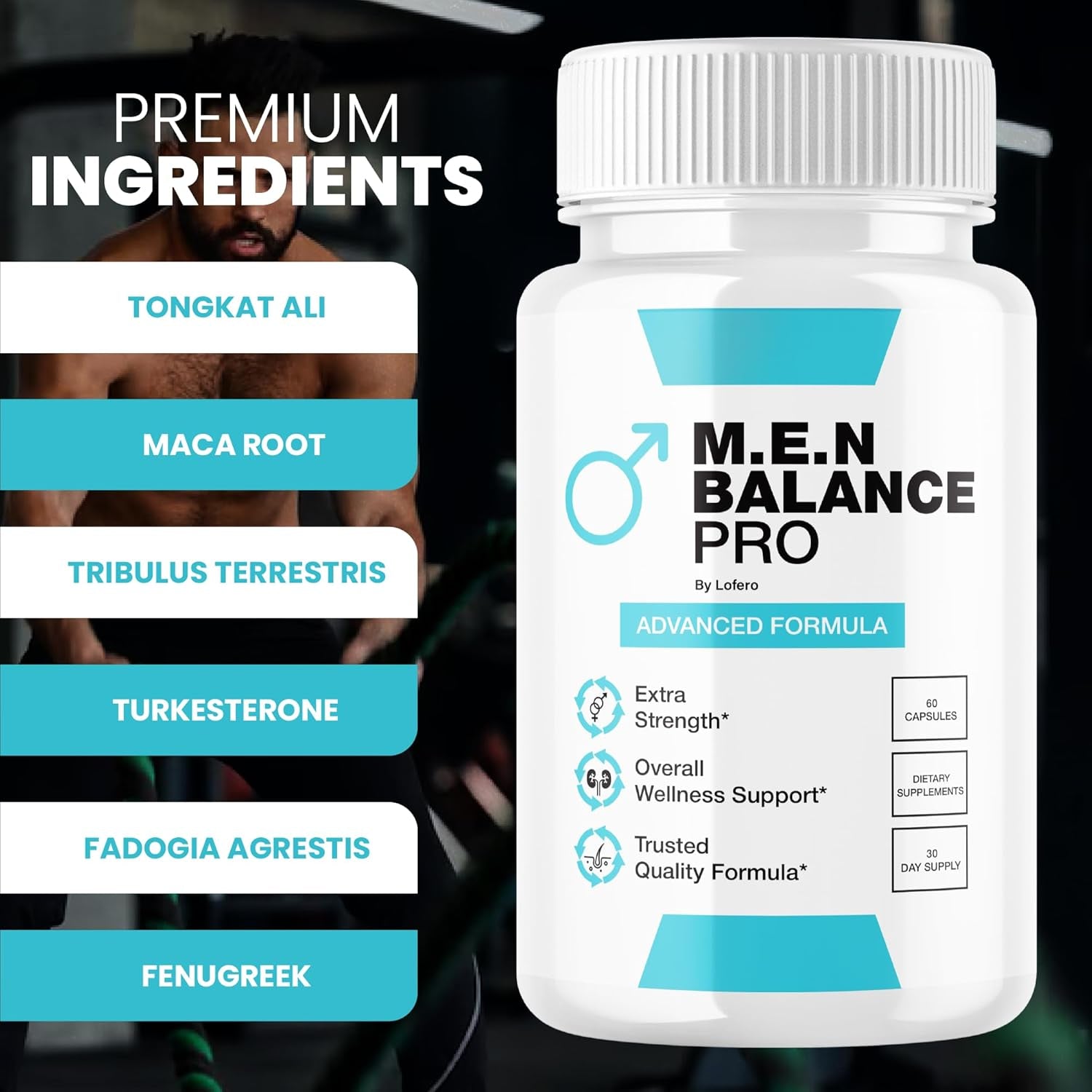 MEN Balance Pro Capsules, M.E.N Max Triple Action Formula Capsulas Pills Mens Multivitamins Premium Natural Advanced Maximum Strength Pastillas Health Wellness Supplement Support Reviews (60 Capsules)