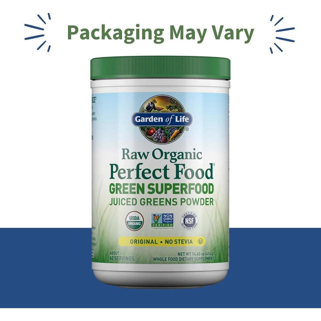 Garden of Life Super Greens Powder Smoothie & Mix, Probiotics & Digestive Enzymes for Digestive Health, Organic Superfoods Nutrition Fruit and Vegetables for Women & Men Energy, Original, 60 Servings